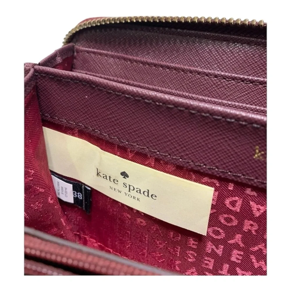 Kate Spade Neda Laurel Leather Zip-Around Wallet Mulled Wine WLRU2669